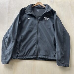 UW Washington Football Jacket Mens Large Gray Football Nike Fleece Full Zip Coat